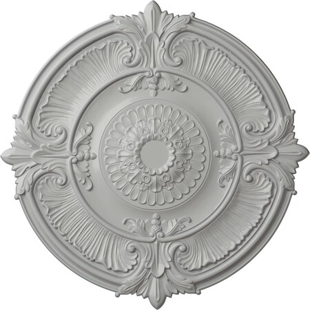 Ekena Millwork Attica Acanthus Leaf Ceiling Medallion (Fits Canopies up to 4 5/8"), 53 1/2"OD x 3 1/2"P, Frost CM53ATFRF
